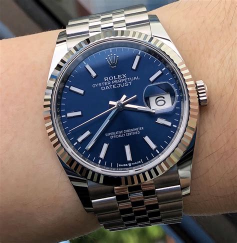 rolex dj 36 blue|Rolex sunray datejust 36.